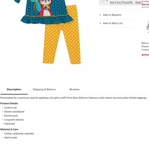 'RARE EDITIONS' TOP & PANTS SQUIRREL OUTFIT 2-PIECE SET - Picture 15 of 16